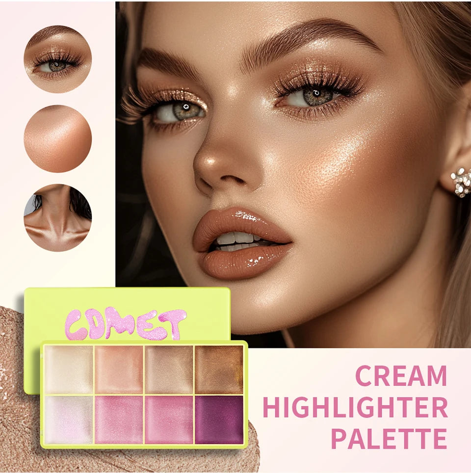 Curve Case Cream Eyebrow Cream Blush Highlighter Palette Matte Shimmer Finishes Shadow Tones Long-Lasting Cosmetics Beauty World Shop