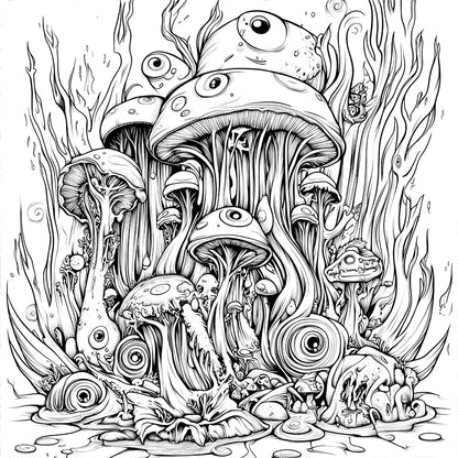 Mushroom World Colouring Book Adult Picture Book Original Design Beauty World Shop