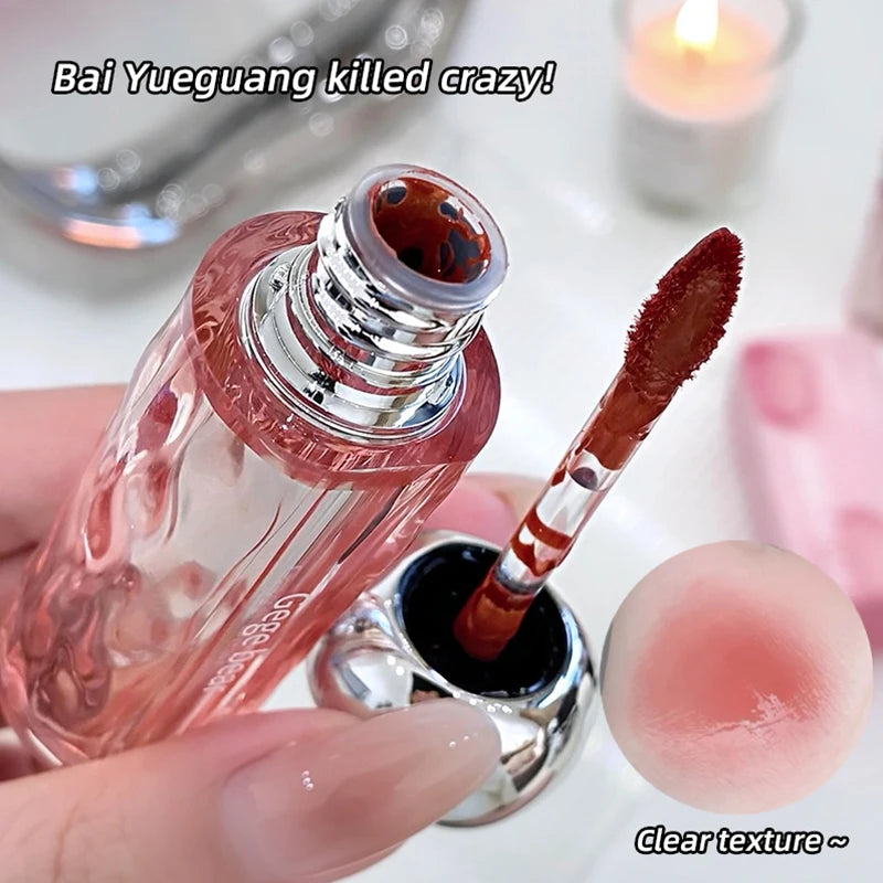 Crystal translucent lip glaze moisturizing water is not easy to fade natural color mouth red lip glaze Beauty World Shop