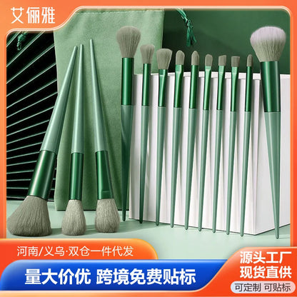 13purpleflower holly leaf makeup brush suit soft hair face powder highlight blush brush eye shadow brush full set of beauty tool Beauty Fashion