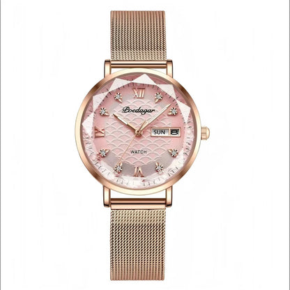 POEDAGAR Top Elegant Women's Watches Stainless Steel Date Week Woman Watch Waterproof Luminous Fashion Ladies Watch Quartz Reloj Beauty World Shop