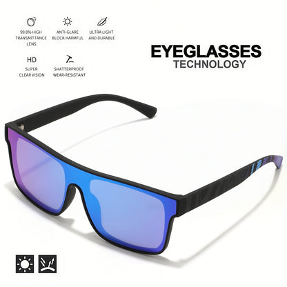 Classic Square Fashion Sports Sunglasses - Patterned Temples, Unisex for Cycling, Hiking, Travel - Perfect Gift Beauty World Shop