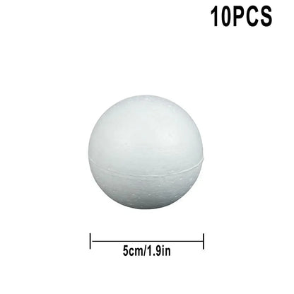 10pcs Solid Foam Ball Polystyrene Balls 50mm-100mm  Round DIY Accessory Handmade For Party Celebration Christmas Decoration Beauty World Shop