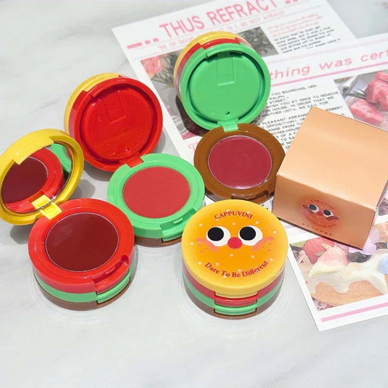 Cappuvini Velvet Lip Mousse - Matte Butter Formula, Long-Lasting Non-Drying, Cute Hamburger Design ,Compact and portable Beauty Trend Shop