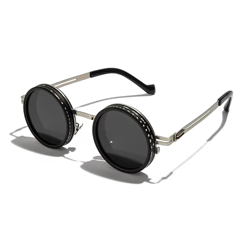 SHAUNA Retro Metal Round Punk ND9-level Adjustable Dimming Sunglasses Women Polarized UV400 Fashion Men Outdoor Sun Glasses Beauty World Shop