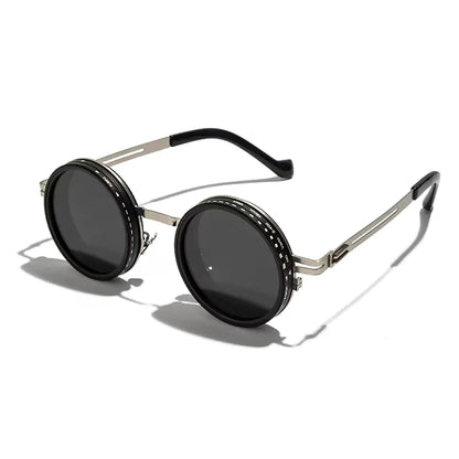 SHAUNA Retro Metal Round Punk ND9-level Adjustable Dimming Sunglasses Women Polarized UV400 Fashion Men Outdoor Sun Glasses Beauty World Shop
