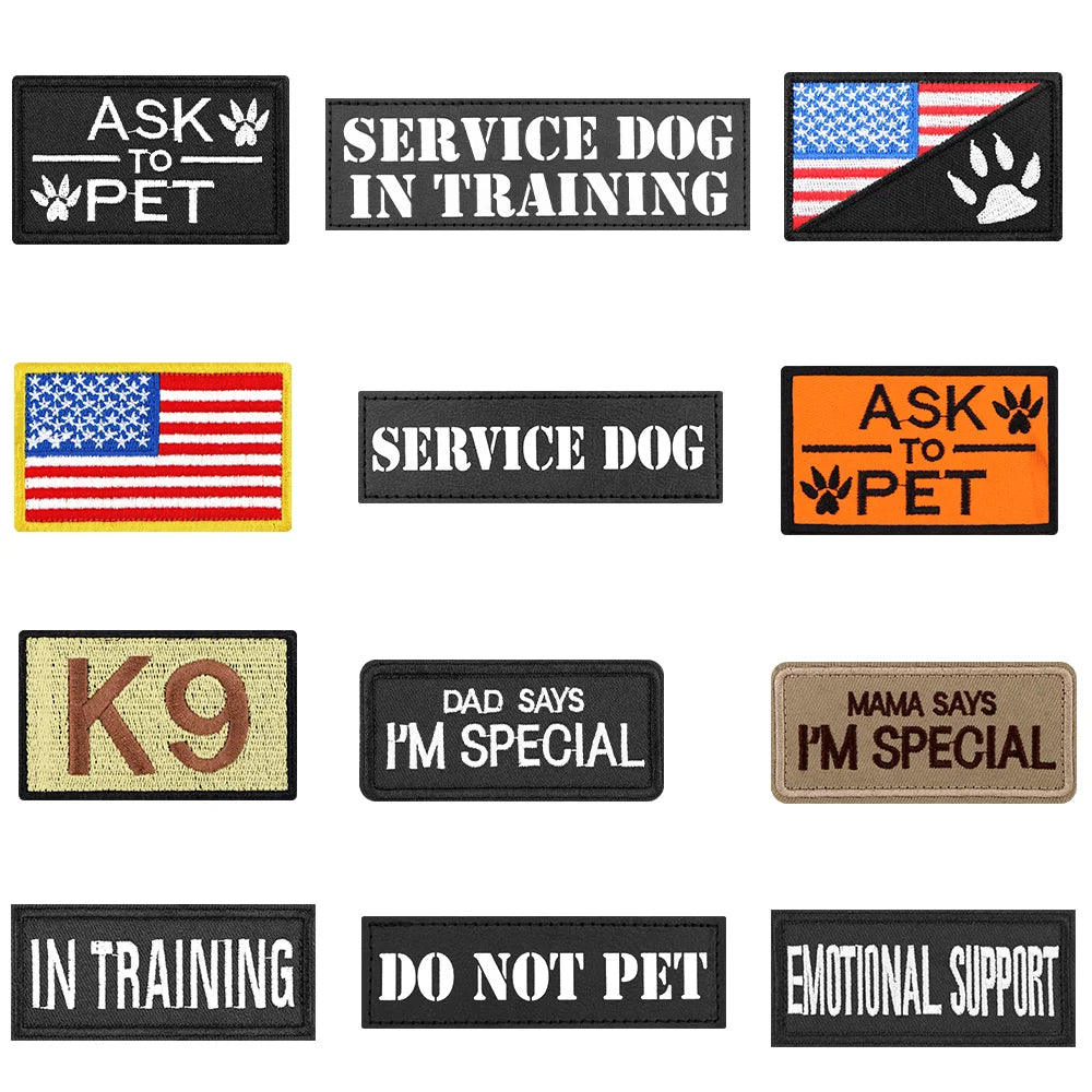 1 Piece Dog Patch for Service Dog Vest Cat Vest Removable Tactical Harness Service Dog Puppy Training Embroidered Patch Beauty World Shop