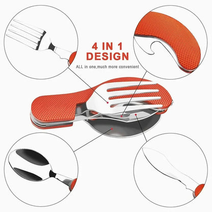Foldable Camping Utensil Set - Multi-Functional Knife, Fork, Spoon Combo For Outdoor Activities And Sports Camping Picnic Travel Beauty World Shop
