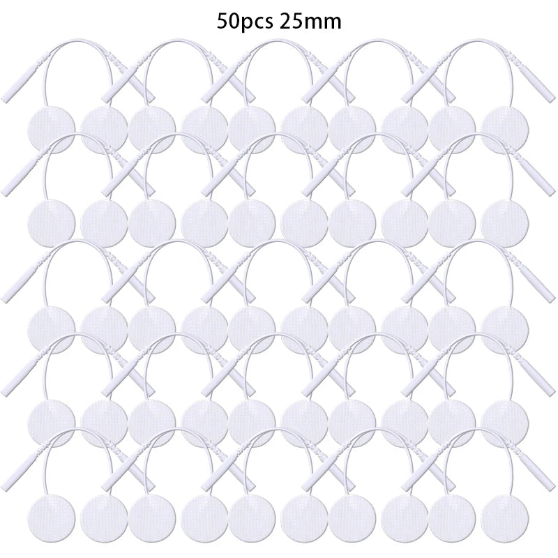 25mm Self-Adhesive Electrode Pads with Conductive Gel for EMS Electric Muscle Stimulator Pulse Massager Replacement Accessory Beauty World Shop