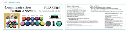 8PCS Dog Communication Buttons Voice Recording Button for Pet Training Buzzer 30 Second Record Playback Funny Gift for Talking Beauty World Shop