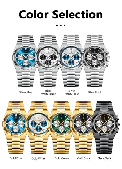 POEDAGAR Fashion Man Watches Chronograph Date Stainless Steel Casual Men Wristwatch Waterproof Luminous Men's Quartz Watch Reloj Beauty World Shop