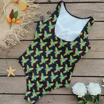 2026 New Printed One-piece Swimsuit Classic Printed Lace Up Swimsuit Women's Push Up Flower One-piece Suit Beach Wear For Female Beauty World Shop