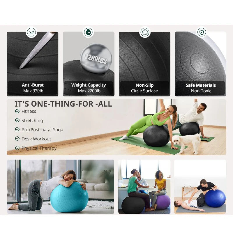 Yoga Ball Balance Ball Pilates Accessories Home Fitness Equipment Pregnant Women Rehabilitation Exercise Yoga Ball 55/65/75/85cm Beauty World Shop
