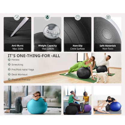 Yoga Ball Balance Ball Pilates Accessories Home Fitness Equipment Pregnant Women Rehabilitation Exercise Yoga Ball 55/65/75/85cm Beauty World Shop
