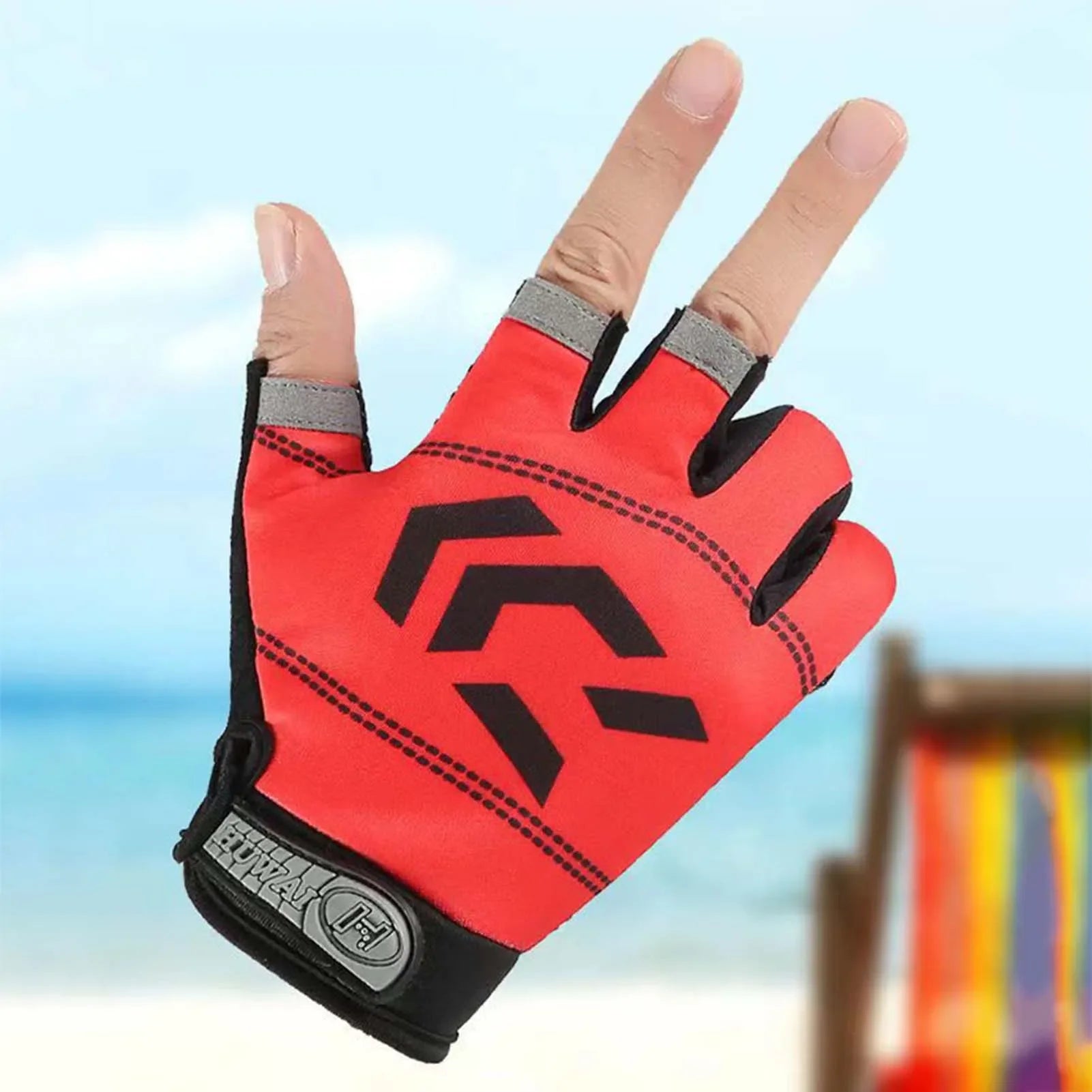 1/2 pair Fishing Gloves Sun Protection 3 Cut Fingers Anti-Slip Breathable Fishing Gloves Suitable for Outdoor Activities Beauty World Shop