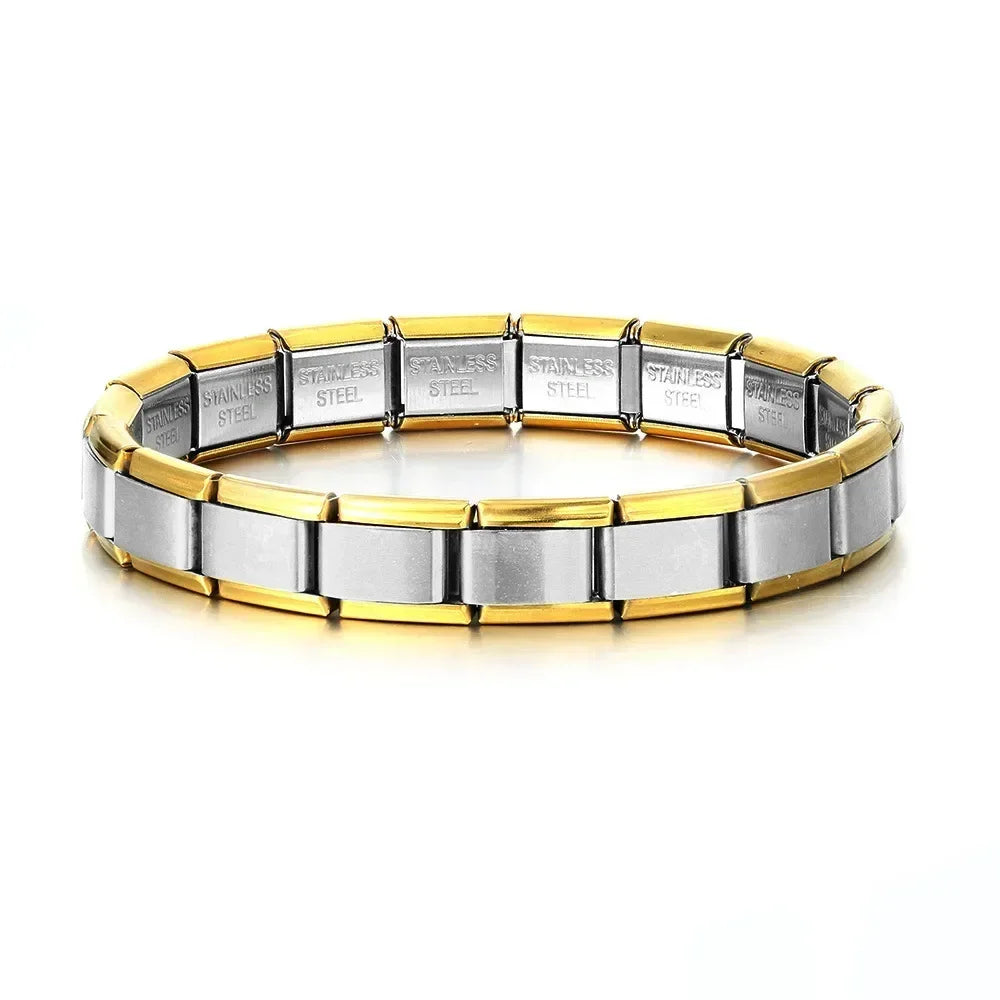 2024 New Popular Fashion Italian Module Charm Links Fit 9mm Bracelet Stainless Steel Links Jewelry Making Beauty World Shop