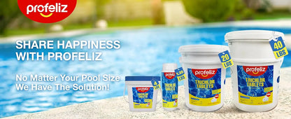 PROFELIZ Chlorine Tablets 3 Inch for Swimming Pools, Kills Bacteria and Stops Algae, Slow Dissolving,Pool Chlorine Tablets,4lbs Beauty World Shop