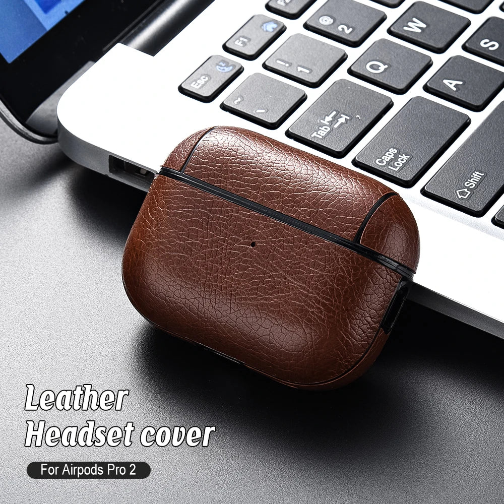 Leather PU Earphone Cover For AirPods Pro 3 2025 Case For AirPods Pro 2 2nd Pro2 Cases For AirPods 4 3 2 1 Funda Headphone Coque