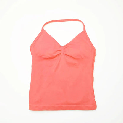 NCLAGEN Impact Longline Strappy Top Sports Yoga Vest Women's Fitness Tank Top Gym Beautiful Open Back Bra Running Workout Halter Beauty World Shop