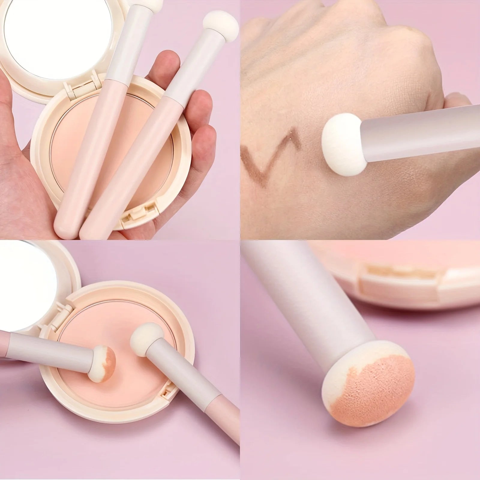 3Pcs Soft Mushroom Sponge Head Makeup Brushes,Concealer Brush Lipstick Lip Powder Puff ,Foundation Contour Cosmetic Tools Beauty World Shop