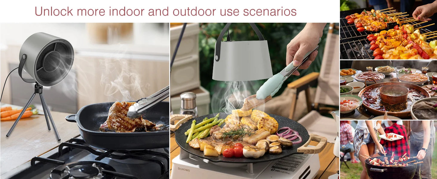 2025 New Portable Exhaust Fan Small Kitchen Hood Extractor Barbecue USB Supply Desktop Range Hoods Mini Suction Cooker Hood Beauty World Shop