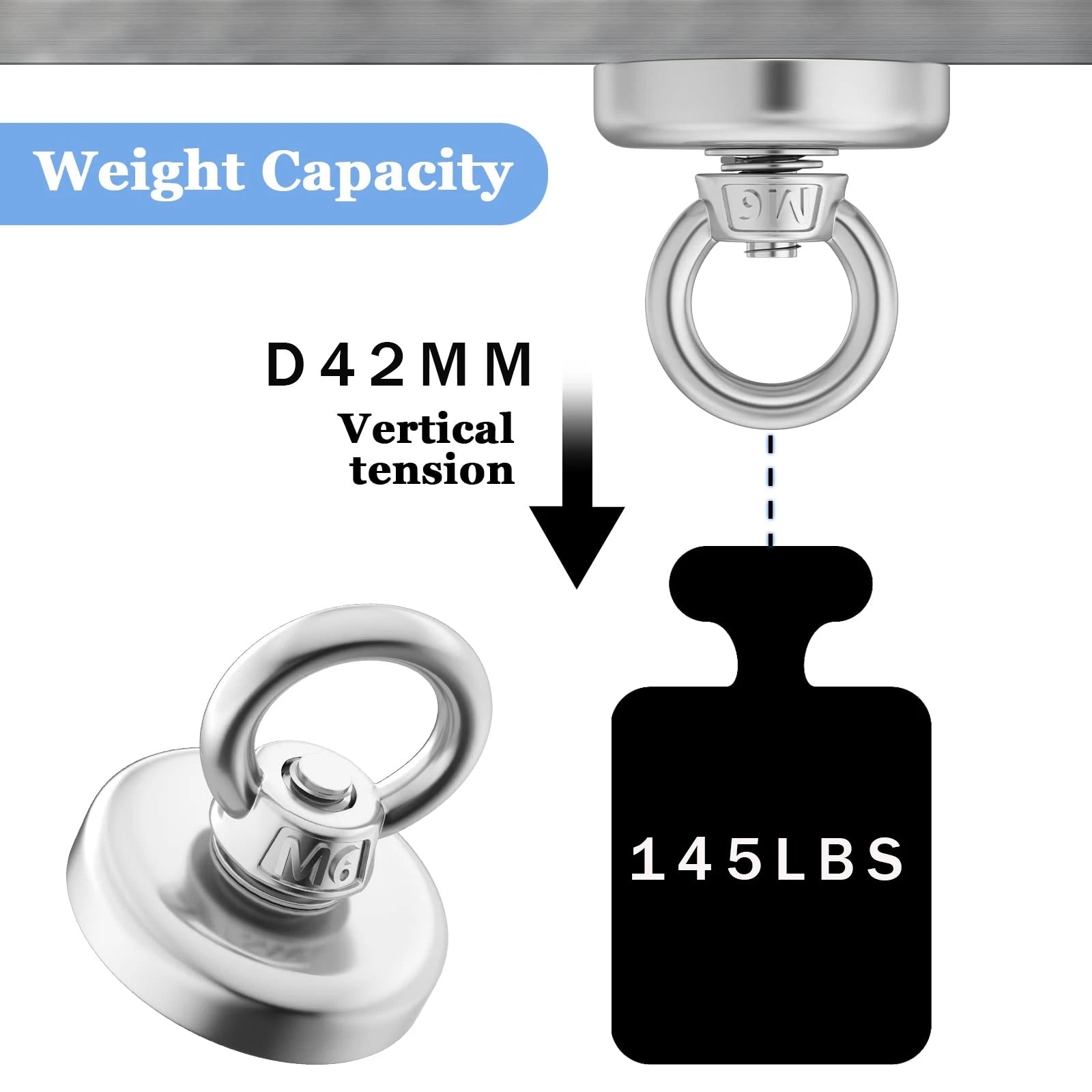 Super Strong Neodymium Fishing Magnets Heavy Duty imanes Magnet with Countersunk Hole Eyebolt for Salvage Magnetic Fishing Beauty World Shop
