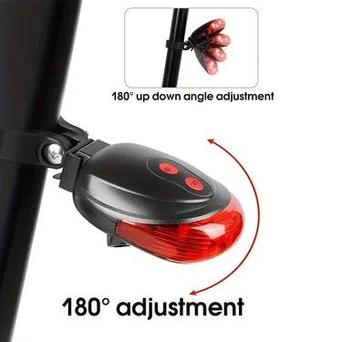 Bicycle Bike LED Lights 2 Lasers 5 LED Waterproof Cycling Taillight Safety Warning Taillight MTB Bike Rear Tail Lights Beauty World Shop