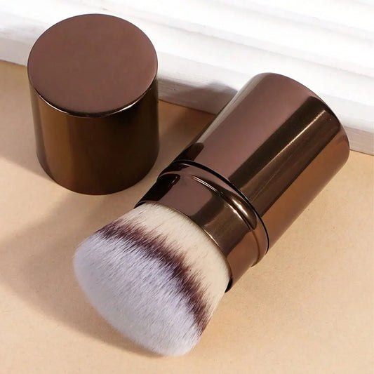 1pc Professional Face Retractable Makeup Brush,Blush Brush Foundation Brush Loose Powder Brush Synthetic Hair Ultra-Soft Doundat Beauty World Shop