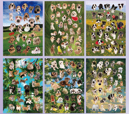 Cute Pets Theme Sticker Book 30 Sheets/Bag with Ring Binding for Scrapbooking DIY Collage Material Background Decoration Beauty World Shop