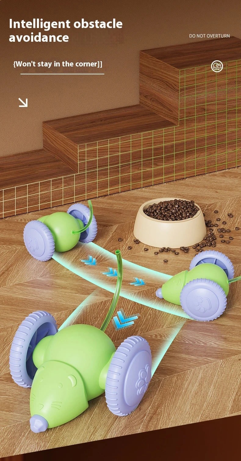 Electric Mouse Car Pet toys Interactive Cat Toy Rechargeable Automatic Teaser with Intelligent Obstacle Avoidance Pet Products Beauty World Shop
