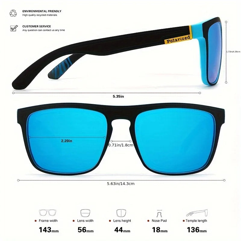 Fashion Vintage Square Polarized Sunglasses Men Women Driving Fishing Luxury Brand Designer Sun Glasses Driver's Eyewear UV400 Beauty World Shop