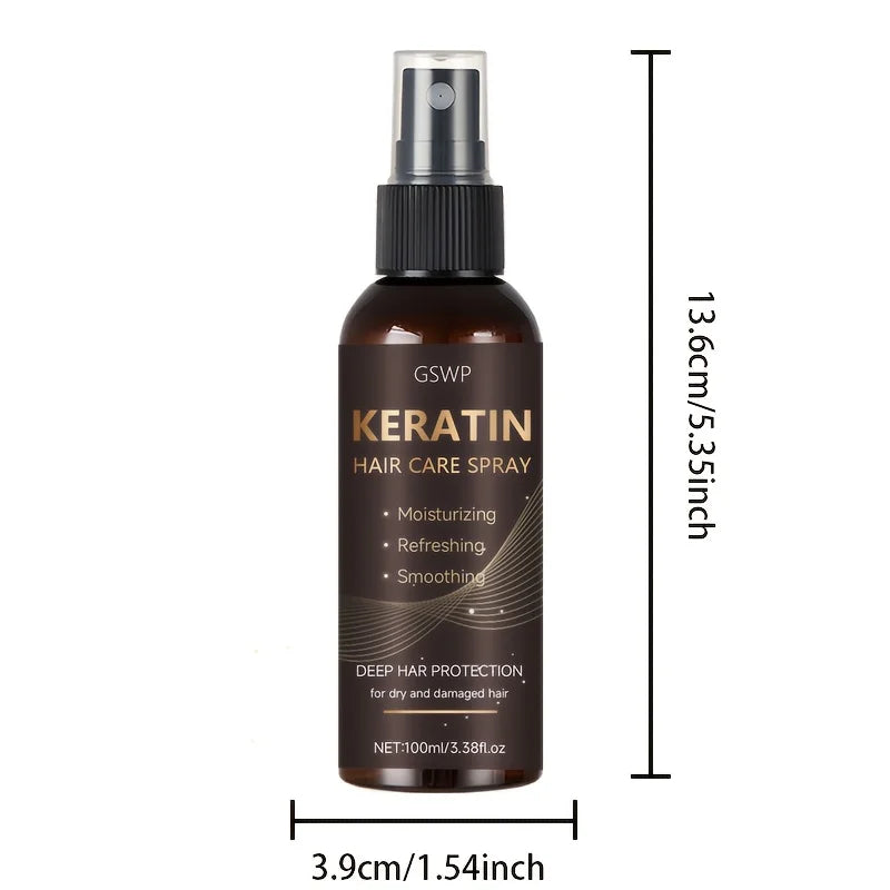 GSWP Keratin Hair Spray Contains Castor Oil and Argan Oil, Quickly Absorbed, Moisturize Hair, Leave It Non-Greasy. 100ml Beauty World Shop
