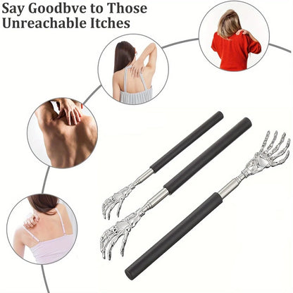 Portable Extendable Back Scratcher Stainless Steel Telescoping Back Scratcher for Both Human and Pets Extendable Back Massager Beauty World Shop