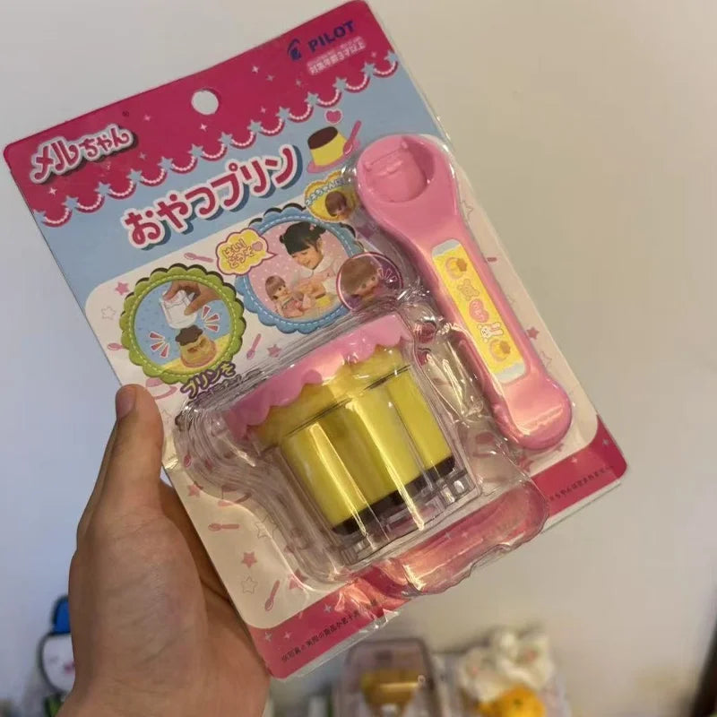 Feeding Pudding Feeding Toy Cute Pink Jelly Strawberry Pudding Set Desktop Ornament Models Desk interior for Children Funny Gift Beauty World Shop