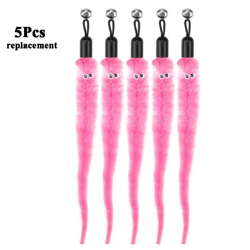 Replace Plush Cat Toy Accessories Worms Replacement Head Funny Cat Stick Pet Toys 5/10/6/11 Pcs Beauty World Shop