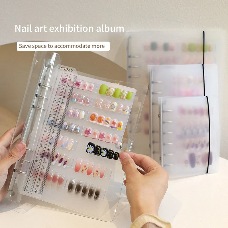 Nail Art Piece Storage Book Large Capacity Exhibition Photo Album Card Clip Display Board DIY Simple Album Storage Book Beauty World Shop