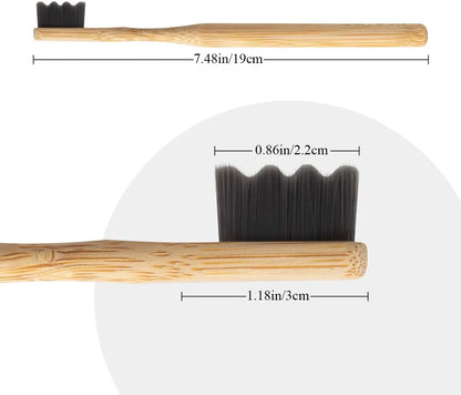 4Pcs  Bamboo Toothbrush Biodegradable20,000 High Bristle Count Toothbrush - Micro-Nano Extra Soft Bristles for Sensitive Teeth Beauty World Shop