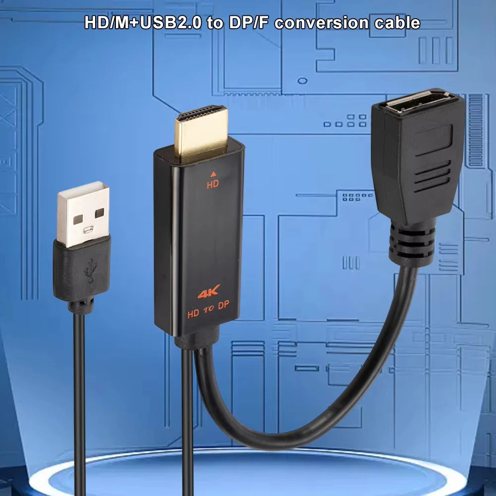 HDMI-Compatible To DisplayPort Cable 4K@60Hz 2K@120Hz HDMI-Compatible Source To DP Display Monitor Cable for PC Laptop PS5 Xbox Beauty World Shop