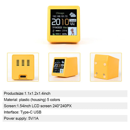 Small Portable Smart Wifi Weather Station Display Weather Temperature Humidity Time Alarm Clock Desktop Decoration Beauty World Shop