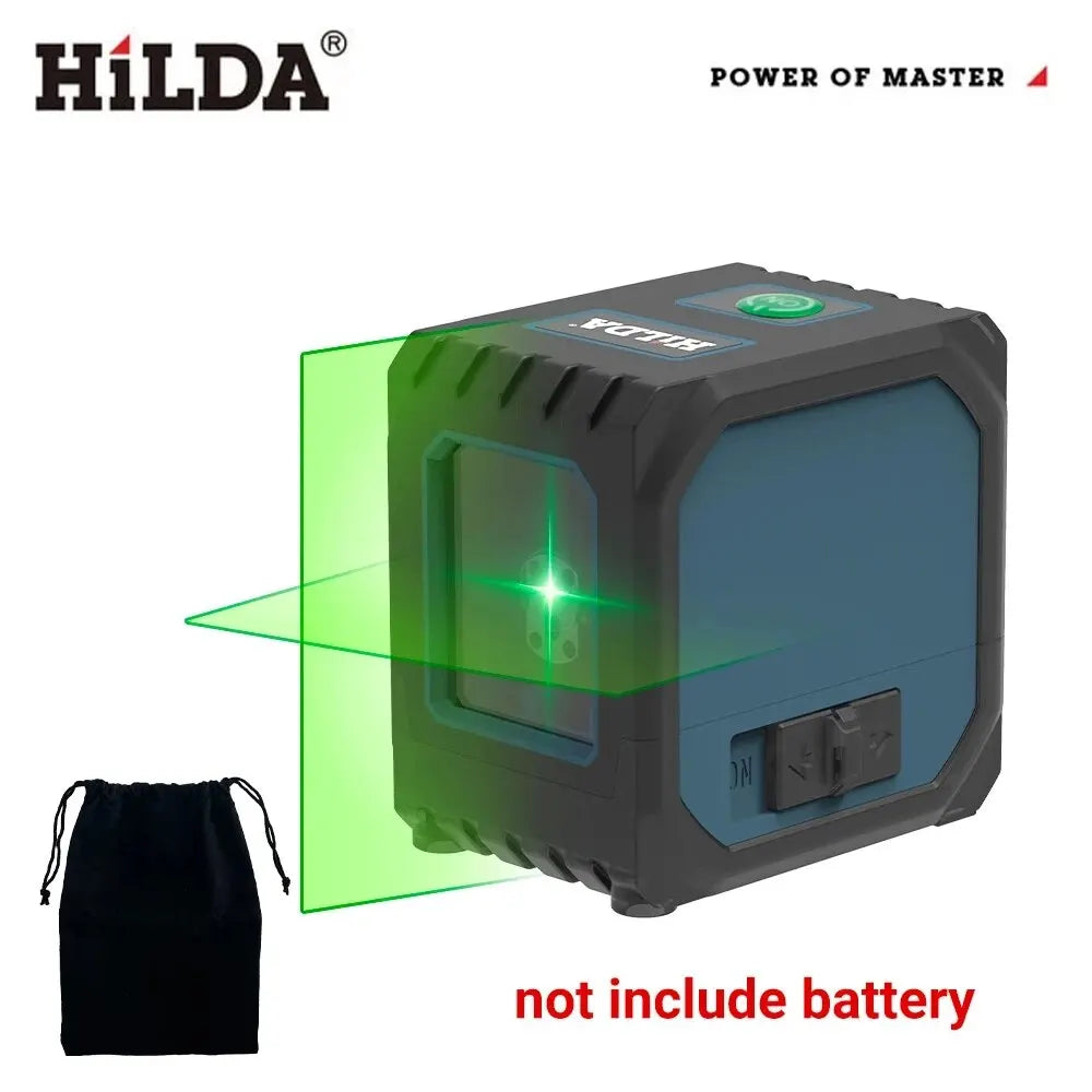 HILDA 2-Line Green Laser Level Self-Leveling Cross Line, Mini Size USB Charging Convenient to Carry High Visibility Beams Beauty World Shop