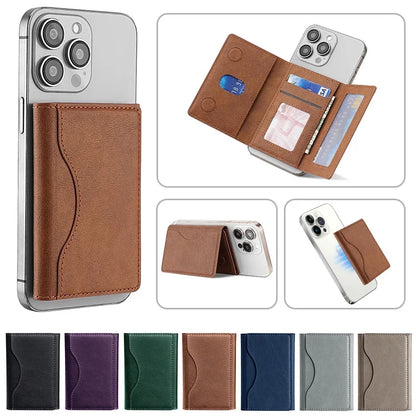 Men Magsafe Card Holder Unisex PU Leather Magnetic Cardholder Card Bag Wallet for Apple for Phone 16 15 14 13 12 Pro Max Mini Beauty World Shop