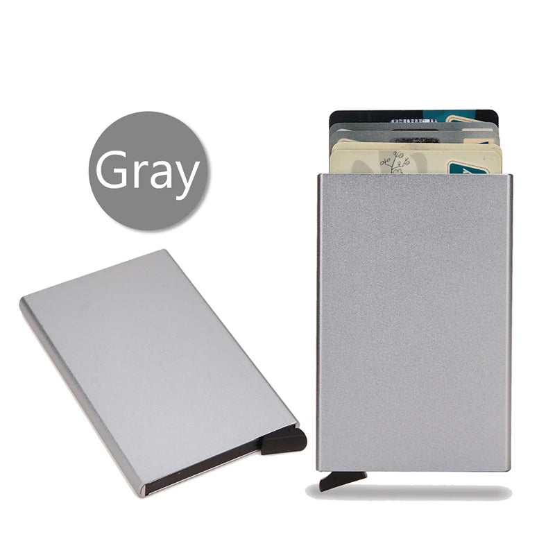 Rfid Smart Wallet Card Holder Metal Thin Slim Men Women Wallets Pop Up Minimalist Wallet Small Black Purse Vallet Walets for Men Beauty World Shop