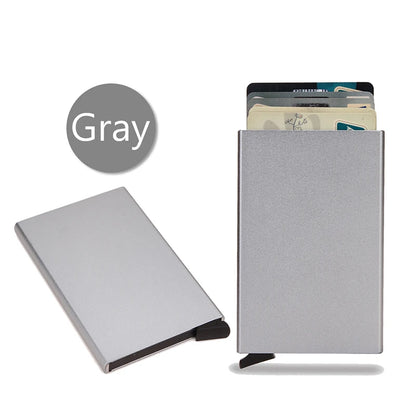 Rfid Smart Wallet Card Holder Metal Thin Slim Men Women Wallets Pop Up Minimalist Wallet Small Black Purse Vallet Walets for Men Beauty World Shop