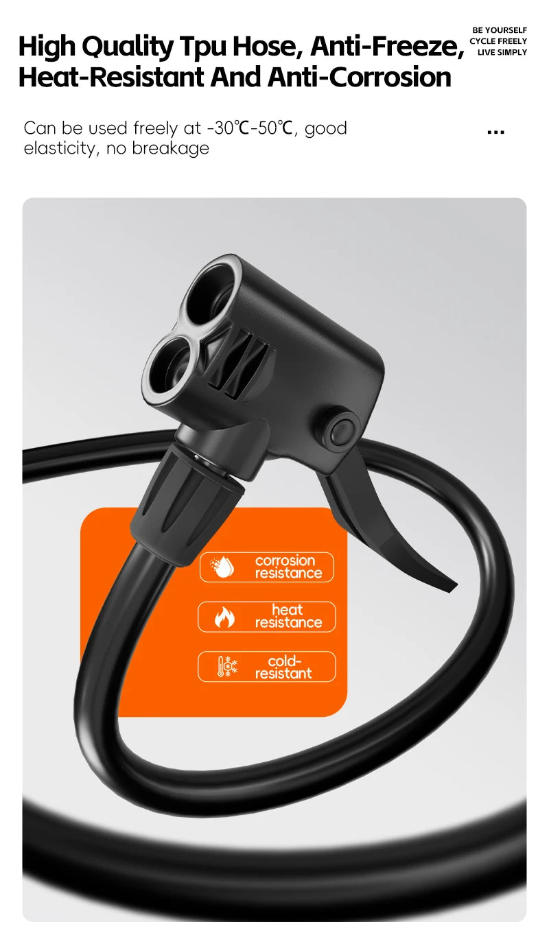 WEST BIKING 160PSI Bike Pump With Gauge Portable Stainless Steel Bike Pump Schrader Presta Valve Inflator Bike Accessories Beauty World Shop