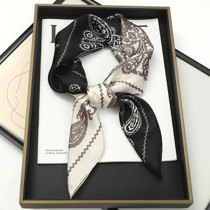 60Colors Luxury Scarf Women 70*70Cm Silk Feel Square Hair Wrapping Foulard Satin Shawl Big Size Head Bandana Hijab Handkerchief Beauty World Shop