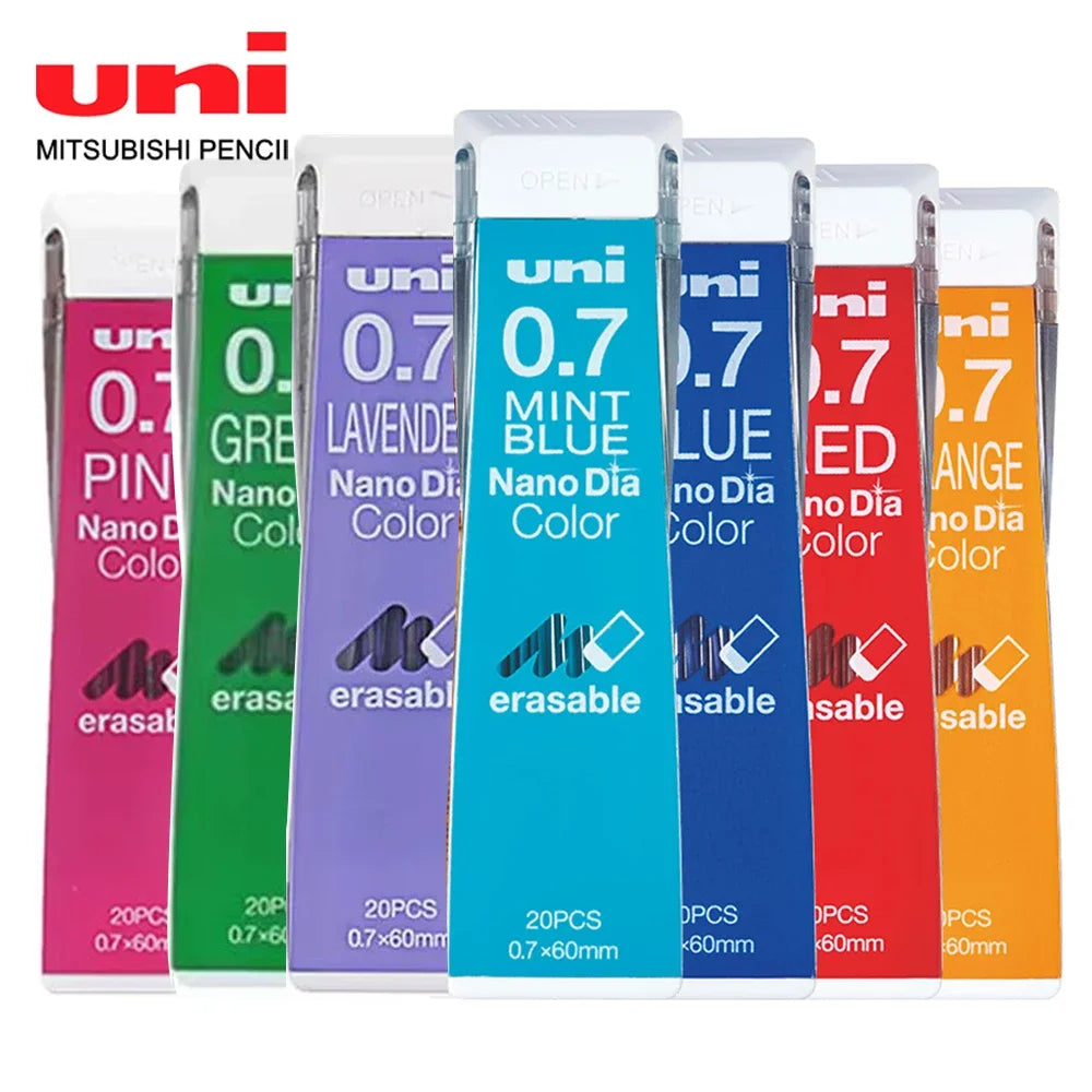 1pcs Japan UNI Color Lead 0.7mm Erasable Mechanical Pencil Refill Nano Dia 202NDC Non Breakable Cute School Art Supplies Beauty World Shop