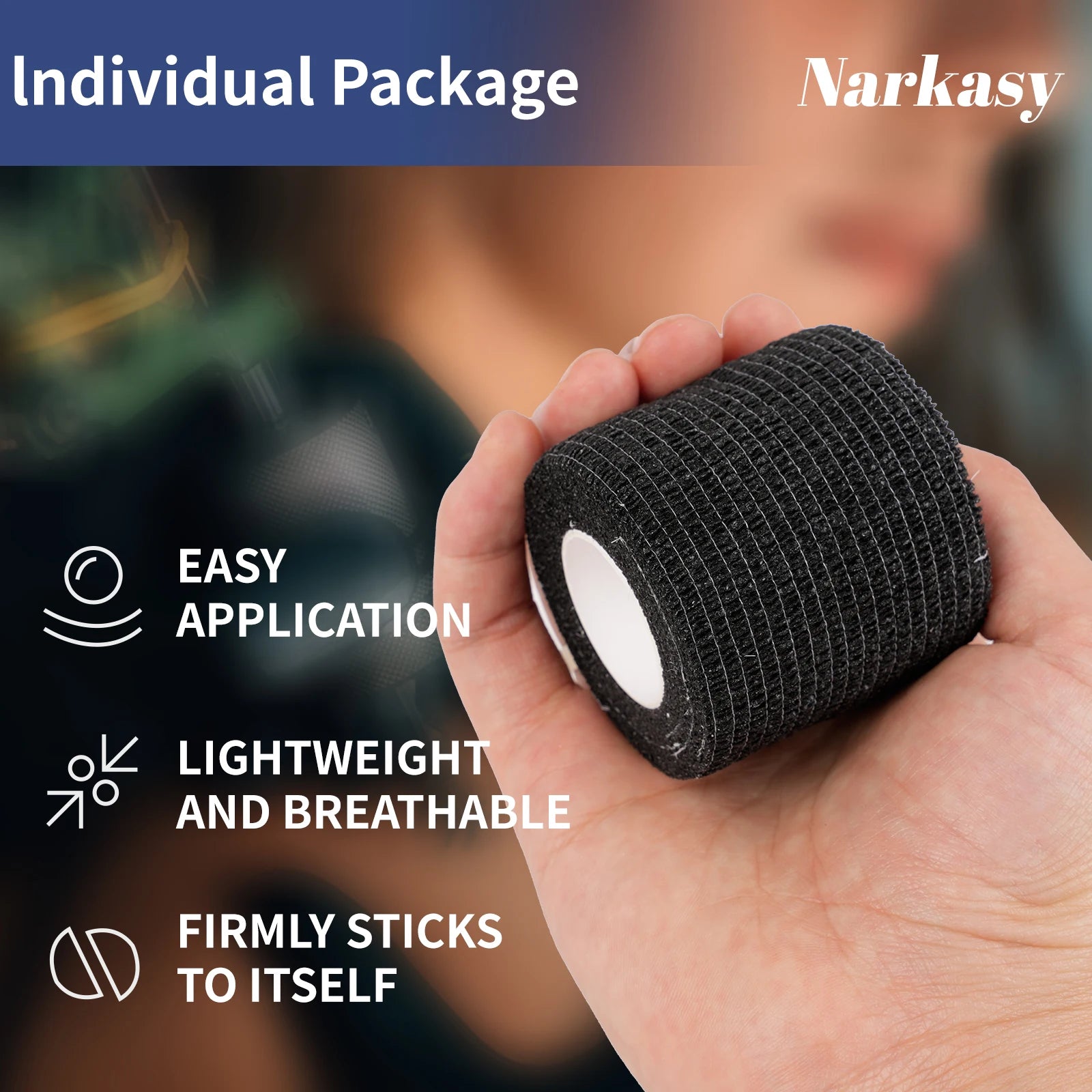 3/6/12/24/48 PCS Tattoo Grip Cover Wrap Disposable Black  Bandage For Tattoo Grip Bandage Machine Tape Tube Accessories Beauty World Shop