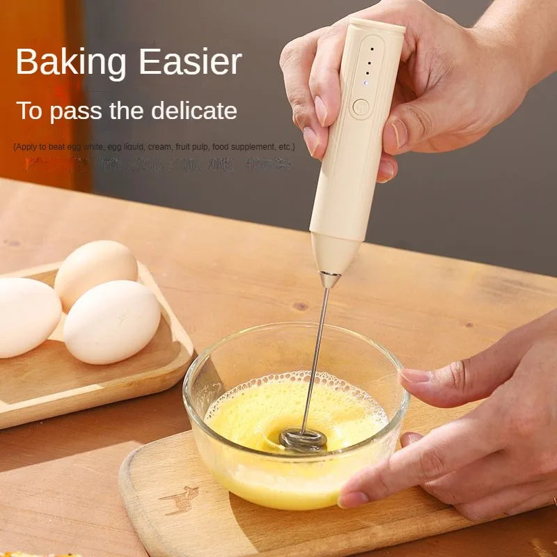 Automatic Stainless Steel Handheld Whisk Mini Portable Blender with 3 Speed Adjustable USB Rechargeable Milk Frother for Kitchen Beauty World Shop