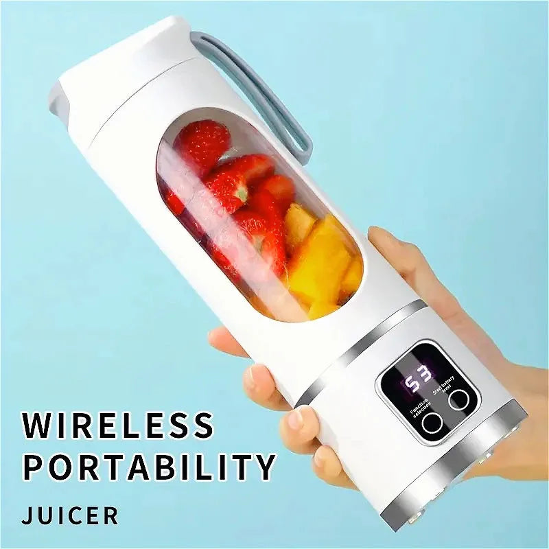 blender juicer Portable Electric Juicer 450ml 8 Blades Travel Juicer Machine Chargeable Shakes Smoothie Blenders Fresh Juice Cup Beauty World Shop