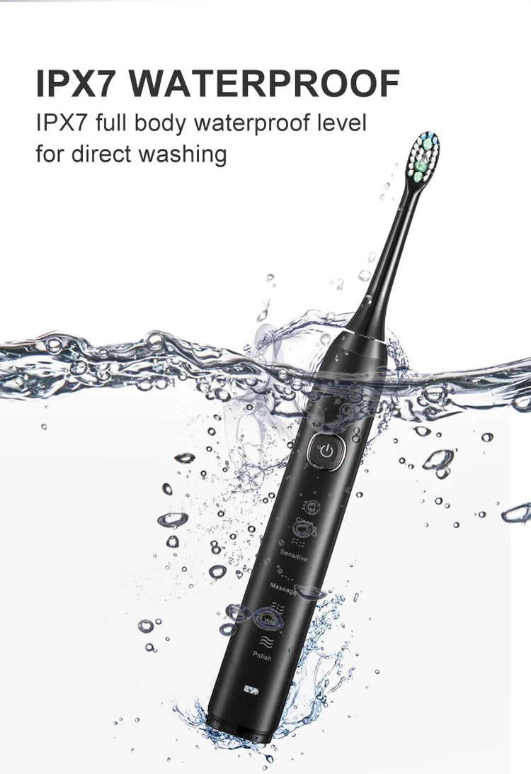 Sonic Electric Toothbrush Smart Ultrasonic Dental Teeth Whitening Rechargeable Adult Tooth Brush Sarmocare S100 With8 Brush Head Beauty World Shop